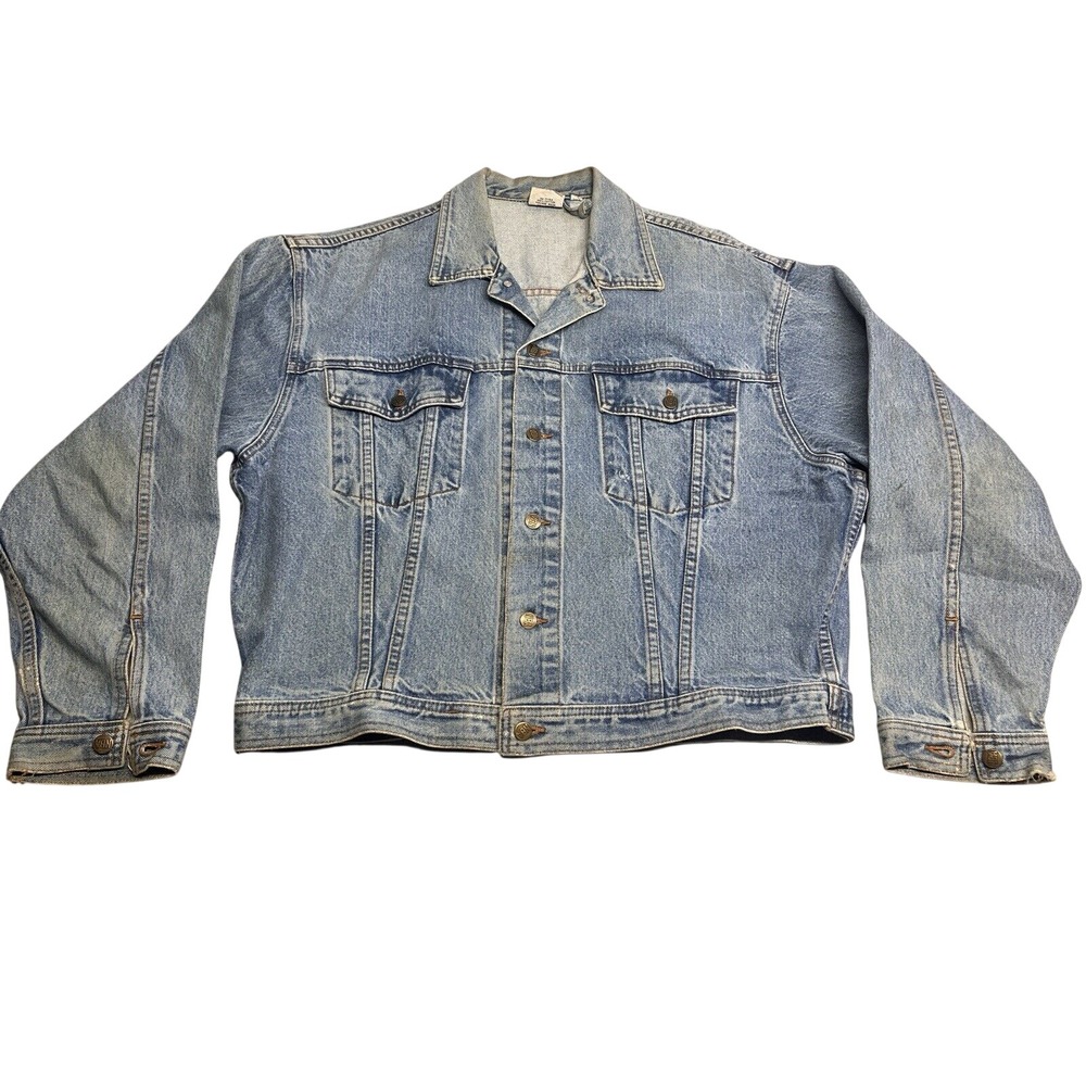 Vintage Denim Trucker Jacket In The Paint NBA Basketball Apparel Mens Sz Medium